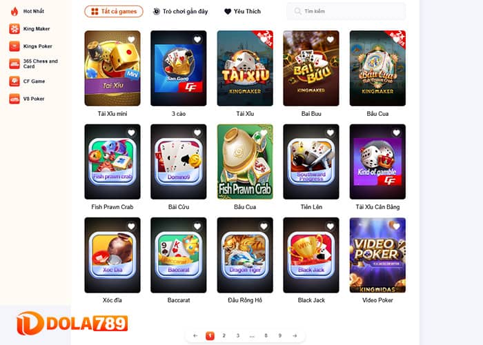 Các trò chơi hấp dẫn có tại Game Bài DOLA789